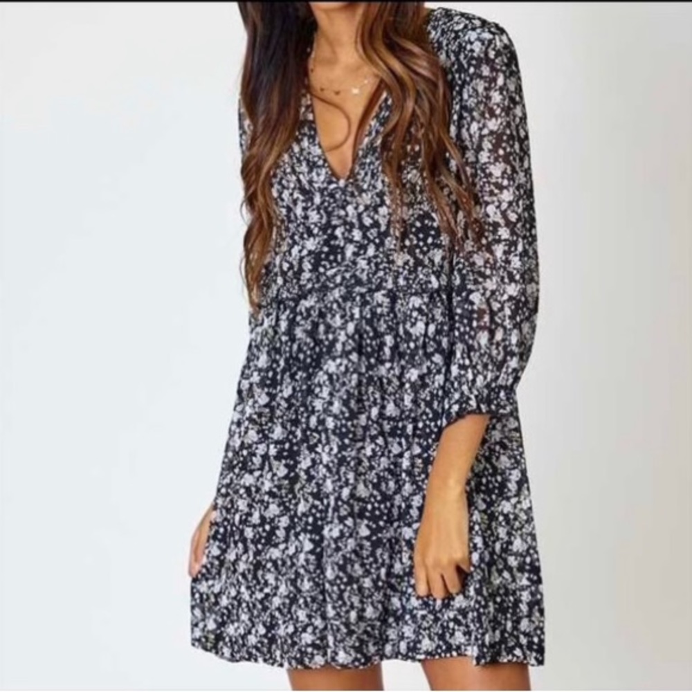 Altar’d State black floral dress